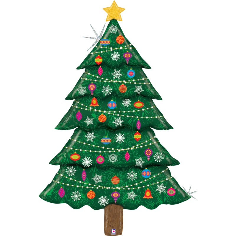 スペシャルデリバリーグリッタークリスマスツリー メタリックバルーン (横106cm×縦159cm)