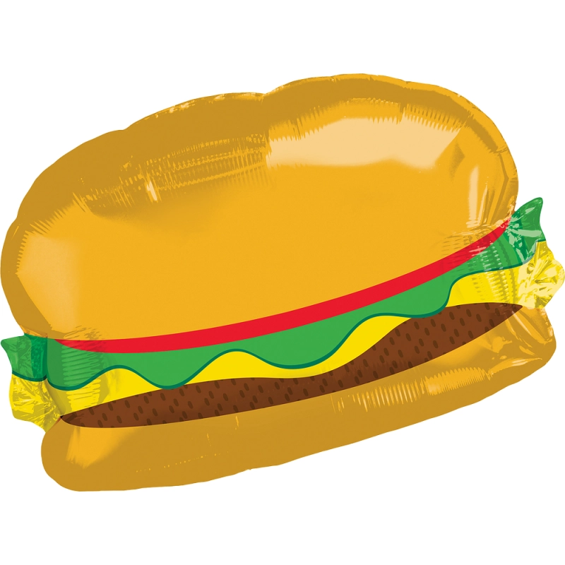 ハンバーガー メタリックバルーン (横66cm×縦45cm)