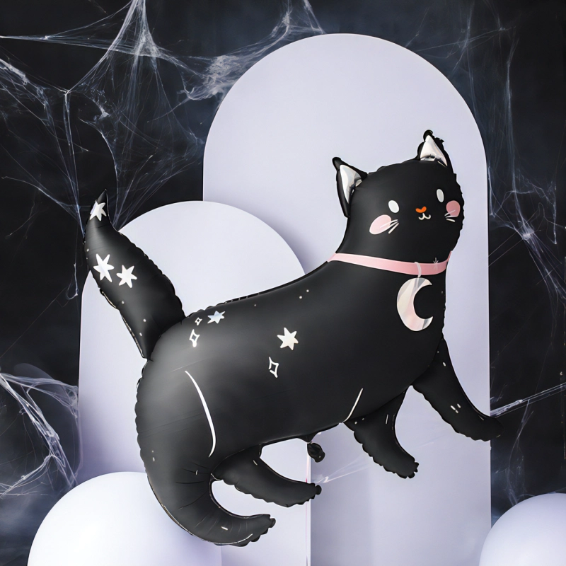 きらめく星空の猫 メタリックバルーン (横96cm×縦95cm)