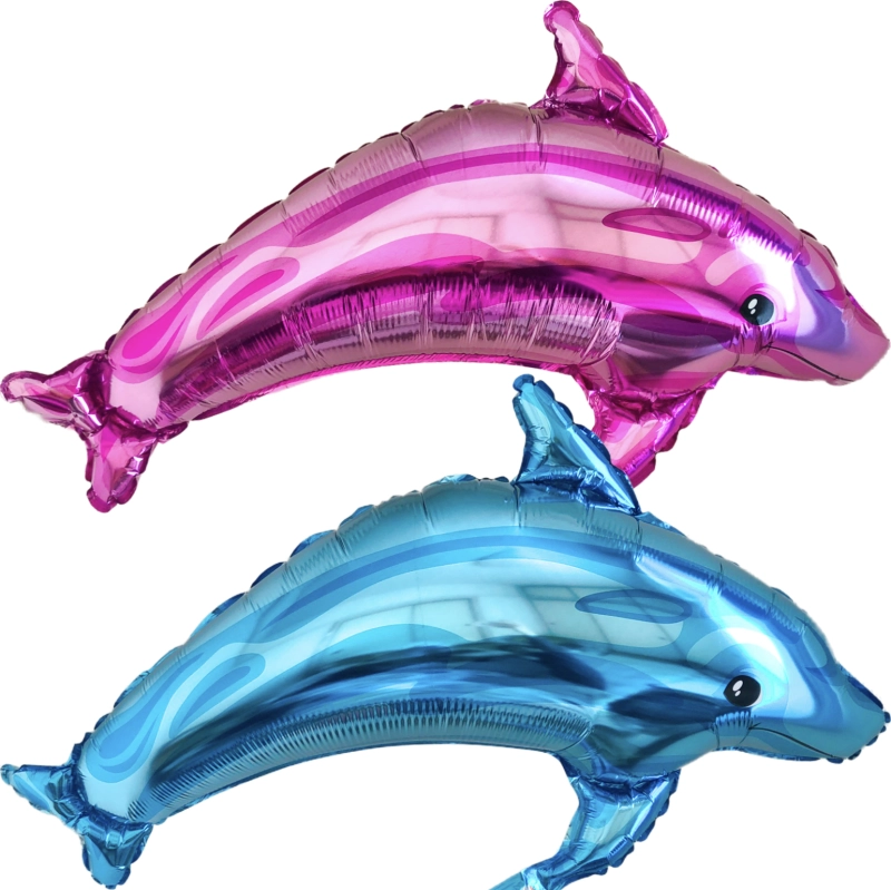 ドルフィン フォイルバルーン 2色 | ピンクとブルーの大きなイルカ 